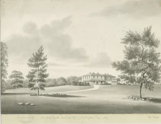 Moseley Court: sepiatvättteckning, 1837