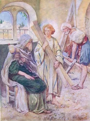 The boyhood of Jesus, från The Bible Picture Book utgiven av Thomas Nelson, c.1950