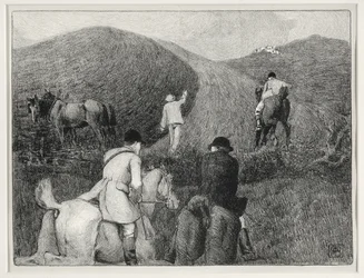 Jaktscen (litho)