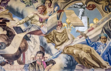 Frankrike, Paris, rådhusannex 14:e arrondissementet, väggmålning