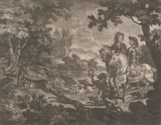Jägare som jagar en hjort