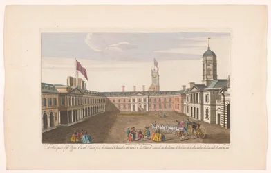 Utsikt över Upper Castle Yard från Dublin Castle En prospekt av Upper Castle Court, från Council Chamber, Dublin (titel på objekt)
