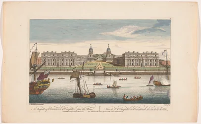 Utsikt över Greenwich Hospital vid Themsen i Greenwich En prospekt av Greenwich Hospital från floden (titel på objekt) London (serietitel)