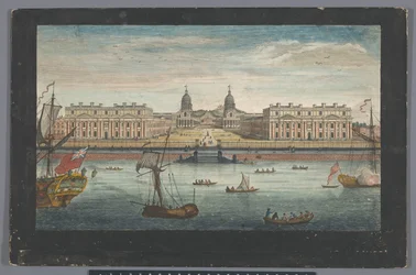 Utsikt över Greenwich Hospital vid Themsen i Greenwich En prospekt av Greenwich Hospital från floden (titel på objekt) London (serietitel)