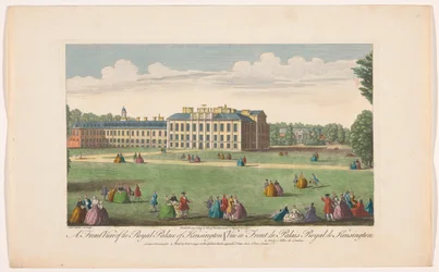 Utsikt över Kensington Palace i London En frontvy av Royal Palace of Kensington (titel på objektet) London (serietitel)