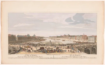 Utsikt över Pont Neuf över floden Seine i Paris, med utsikt mot Pont Royal En vy över Paris, tagen från mitten av Pont Neuf mot Pont Royal (...) (titel på objekt) Paris (serietitel)