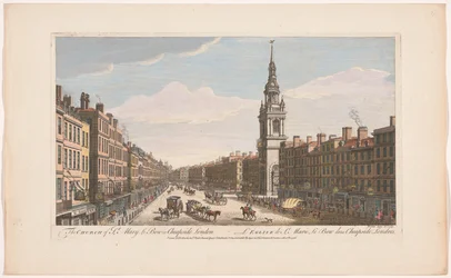 Vy över kyrkan Saint Mary-le-Bow på Cheapside street i London Kyrkan St Mary le Bow i Cheapside London (titel på objekt) London (serietitel)