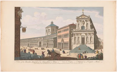Gezicht op de kerk Santo Spirito i Sassia te Rom En vy av den Helige Andes kyrka och sjukhus i Rom (titel på objektet) Rom (serietitel)