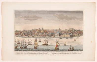 Utsikt över staden Lissabon En allmän bild av staden Lissabon, huvudstaden i kungadömet Portugal (titel på objektet) Madrid och Lissabon (serietitel)