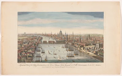 Utsikt över staden London En allmän bild av staden London, bredvid Themsen (titel på objektet) London (serietitel)