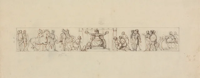 Studie till en relief med romanska figurer