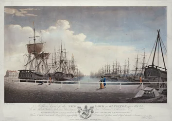 En västlig vy av den nya hamnen i Kingston upon Hull