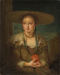 Pomone - Pomona, av Tournieres, Robert (1667-1752). Olja på duk. Mått: 78x64 cm. Nationalmuseum Stockholm