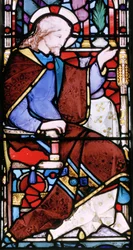 Christ Preaching, ca 1866 (målat glas)