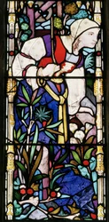 Bibelns kvinna, ca 1866 (målat glas)
