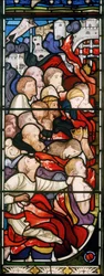 Ye Damned, detalj från The Last Judgement, c.1864 (målat glas)