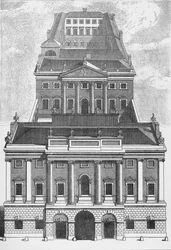 En perspektivvy av Bank of England, 1743 1903