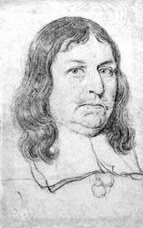 Mansporträtt, möjligen av Oliver Cromwell (1599-1658) (penna på veläng)