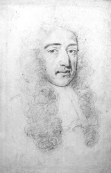 Porträtt av Karl II (1630-85) (penna på veläng)