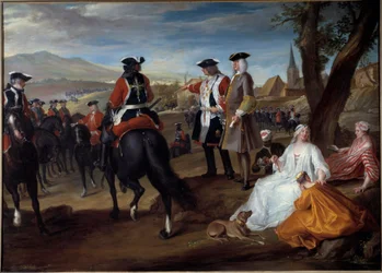 Mönstring av svarta musketörer på Sablons-slätten. Målning av Robert Paul Ponce, kallad Robert de Seri (1686-1733), 1729. 1,06 x 1,47 m