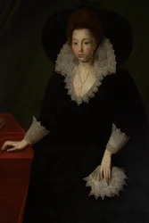 Frances Walsingham, hustru till Sir Philip Sidney, ca 1570-1632 (olja på duk)