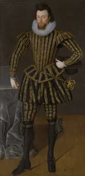 Porträtt av en man, troligen Sir John Scott (1564-1616), cirka 1600-1605 (olja på duk)