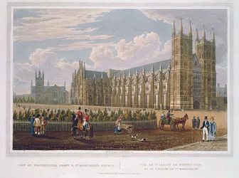 Vy över Westminster Abbey och St. Margaret