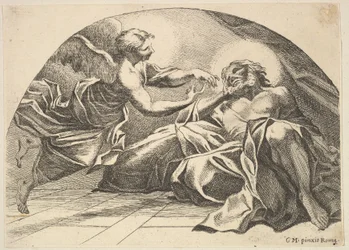 Ängel som visar sig för Peter i fängelset, 1680-1743.