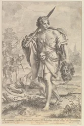 David med huvudet av Goliat, 1680-1743.