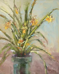 Dyeing Daffodil, 2019 (olja och kol på pannå)