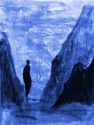 Ensam figur i Blue Mountains