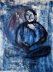 Mediterande blå figur
