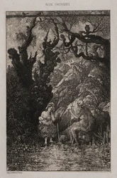 Döden och den unga modern, 1861.