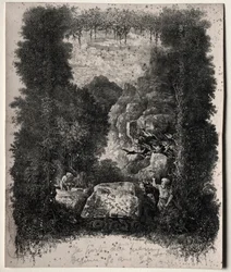 Första frontispice för fabler och sagor av Thierry-Faletans, 1868.