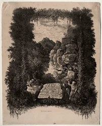 Första frontispice för Fables and Fairy-Tales av Thierry-Faletans