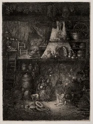 Bondeinteriör i Haute-Garonne, 1858.