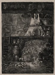 Bondeinteriör i Haute-Garonne, 1858.