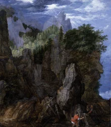 Landskap med krabbfiskare, ca 1608 (olja på pannå)