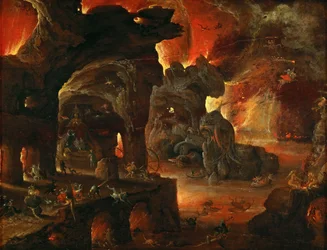 Orphee dans les Enfers - Orpheus i underjorden - Roelant Savery (1576-1639). Olja på trä, ca 1612-1615. Mått: 27x35 cm. Konsthistoriska museet, Vienne