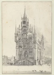 Utsikt över rådhuset, Gouda
