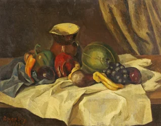 Stilleben - Frukt med kanna