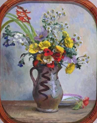 Sommarblommor, ca 1922 (olja ombord)