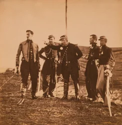Den franske generalen Pierre Bosquet ger order till sin stab, Krimkriget, Krim, Ukraina
