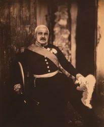 Franske marskalken Aimable-Jean-Jacques Pélissier, sittande porträtt i uniform, Krimkriget, Krim, Ukraina