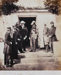 Grupp vid högkvarteret, ur ett album med 52 fotografier med anknytning till Krimkriget, 1855