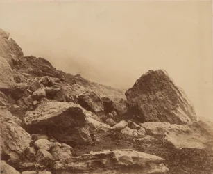 Rocken End i en storm, Isle of Wight,ca. 1853 (foto)
