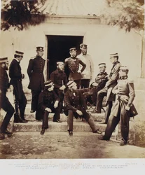 Staben vid högkvarteret, ur ett album med 52 fotografier med anknytning till Krimkriget, 1855