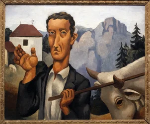 Hjorten. Målning av Roger de La Fresnaye (1885-1925), olja på trä
