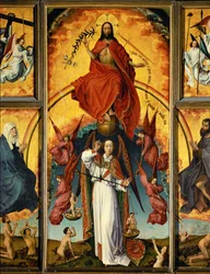 Den yttersta domens altare: Kristus-domaren, ärkeängeln Mikael som väger själar, änglar som blåser i trumpeter och bär passionsredskapen; Sankta Maria och Sankta Johannes Döparen (ood)