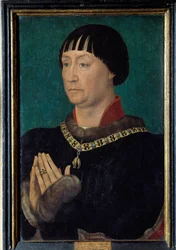 Porträtt av Johannes I sa Belliqueux, hertig av Cleves (1419-1481) Målning av Rogier (Roger) van der Weyden (1400-1464) 1400-talet sön. 0,49x0,31 m.